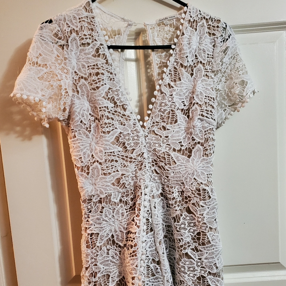 Charlotte Russe White Lace Romper